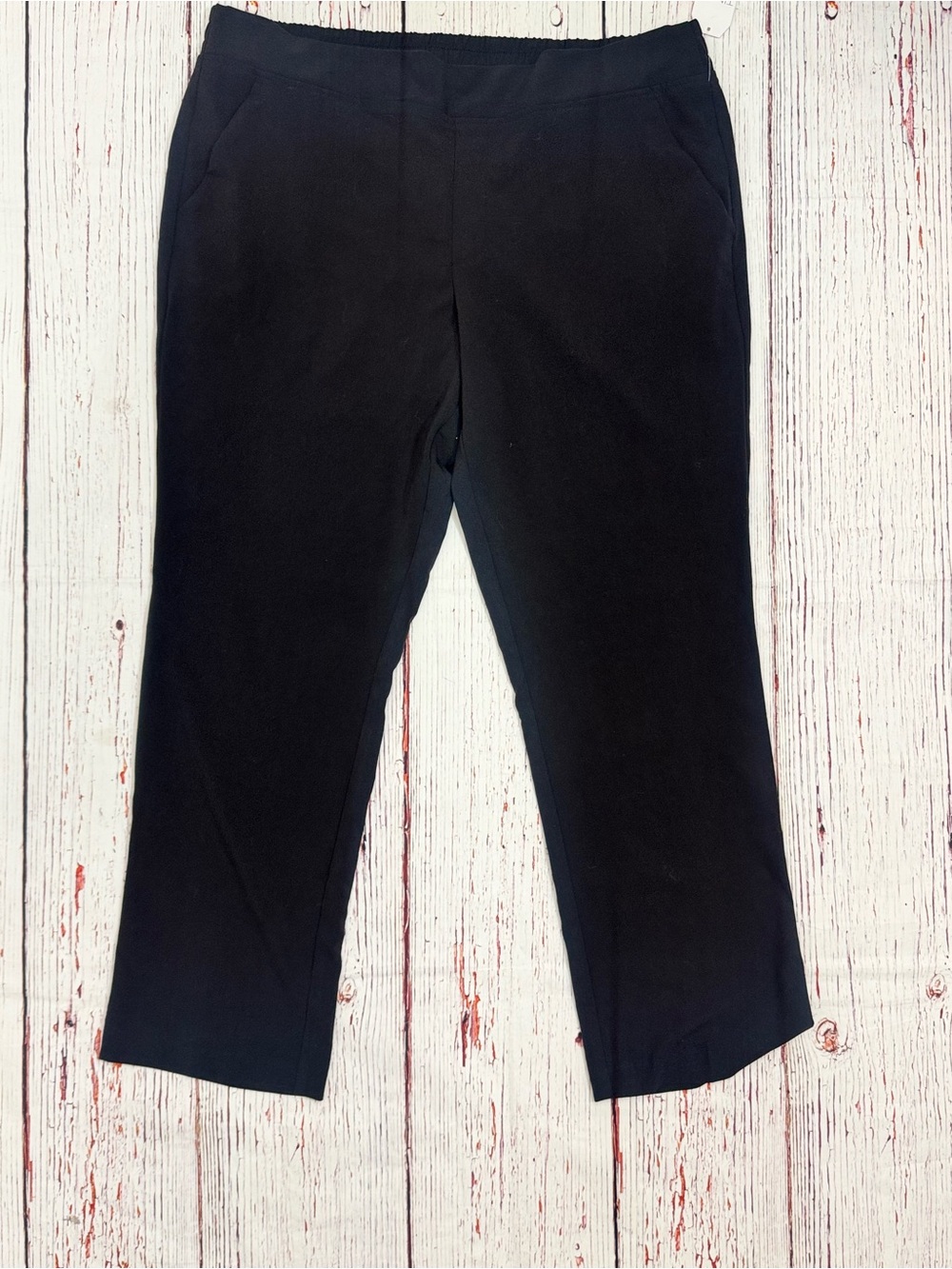 Time and Tru XXL 20 Black Pull-On Straight Leg Pants NWT Stretch Career Work